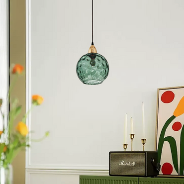 Modern Bubble Glass Pendant Light Dark Green