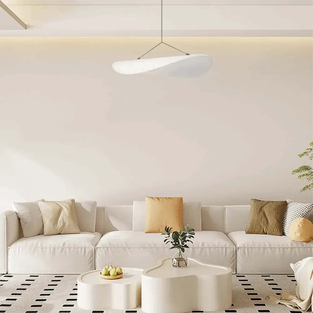 Art Deco White Pendant Light