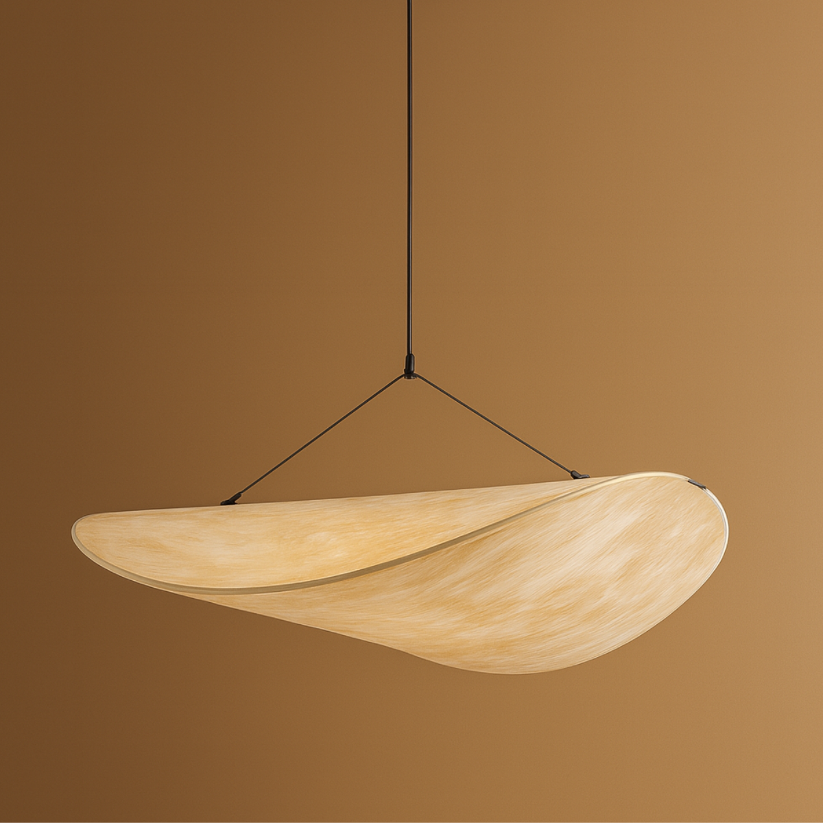 Crema Art Deco White Pendant Light – Curved Metal Design for Dining Room