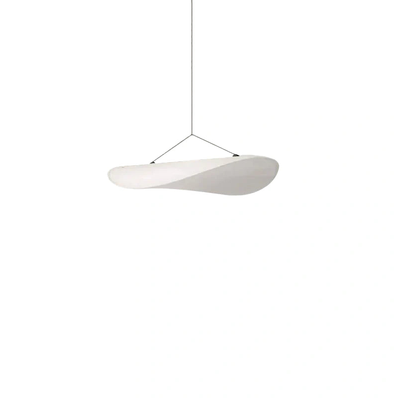 Crema Art Deco White Pendant Light – Curved Metal Design for Dining Room