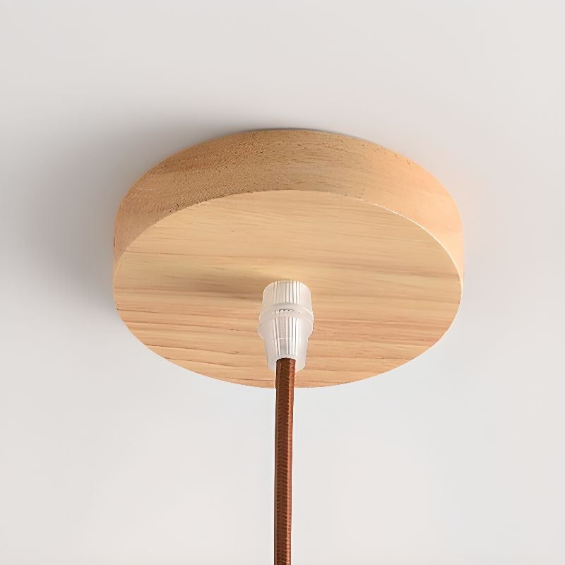 Crema Nordic Flower LED Pendant Light – White Wood/Acrylic for Dining Room