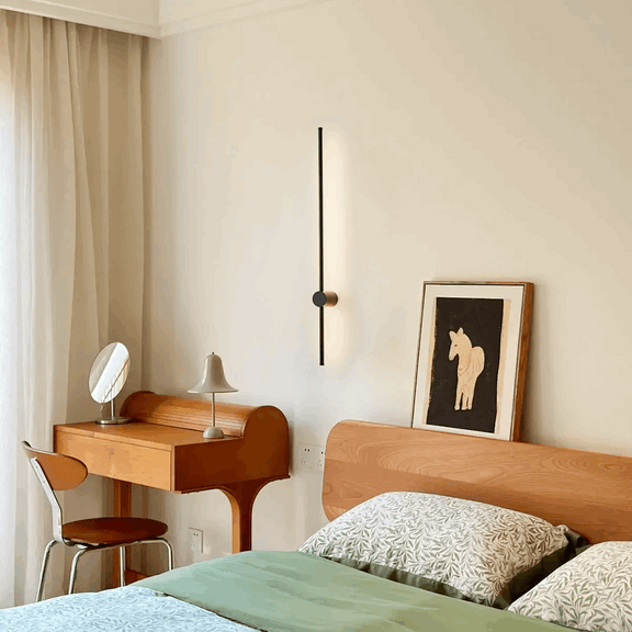 Minimalist Wall Lamp Linear besides on the bed wall