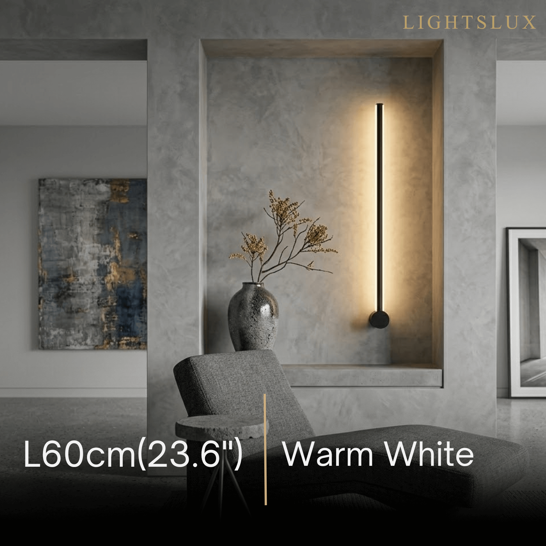 Minimalist Linear Wall Lamp – Black Modern Light