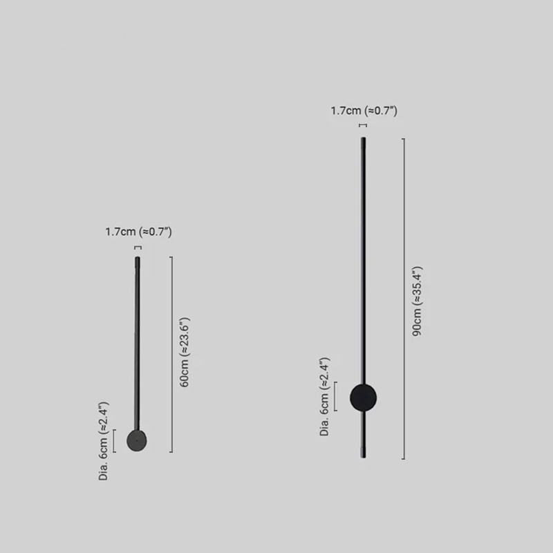 Minimalist Wall Lamp Linear has two Sizes