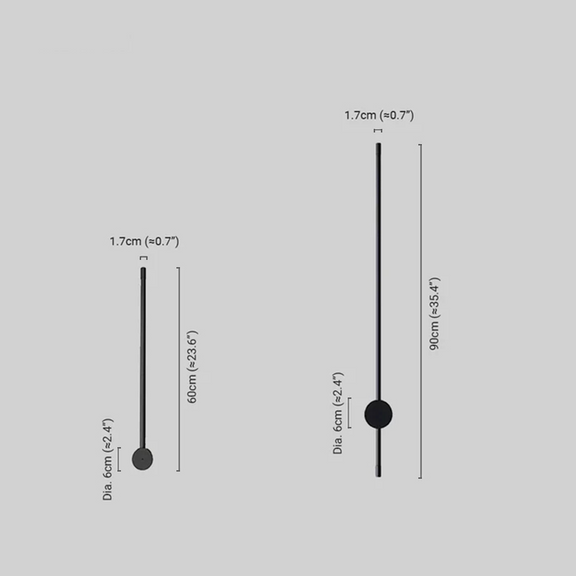 Minimalist Wall Lamp Linear has two Sizes