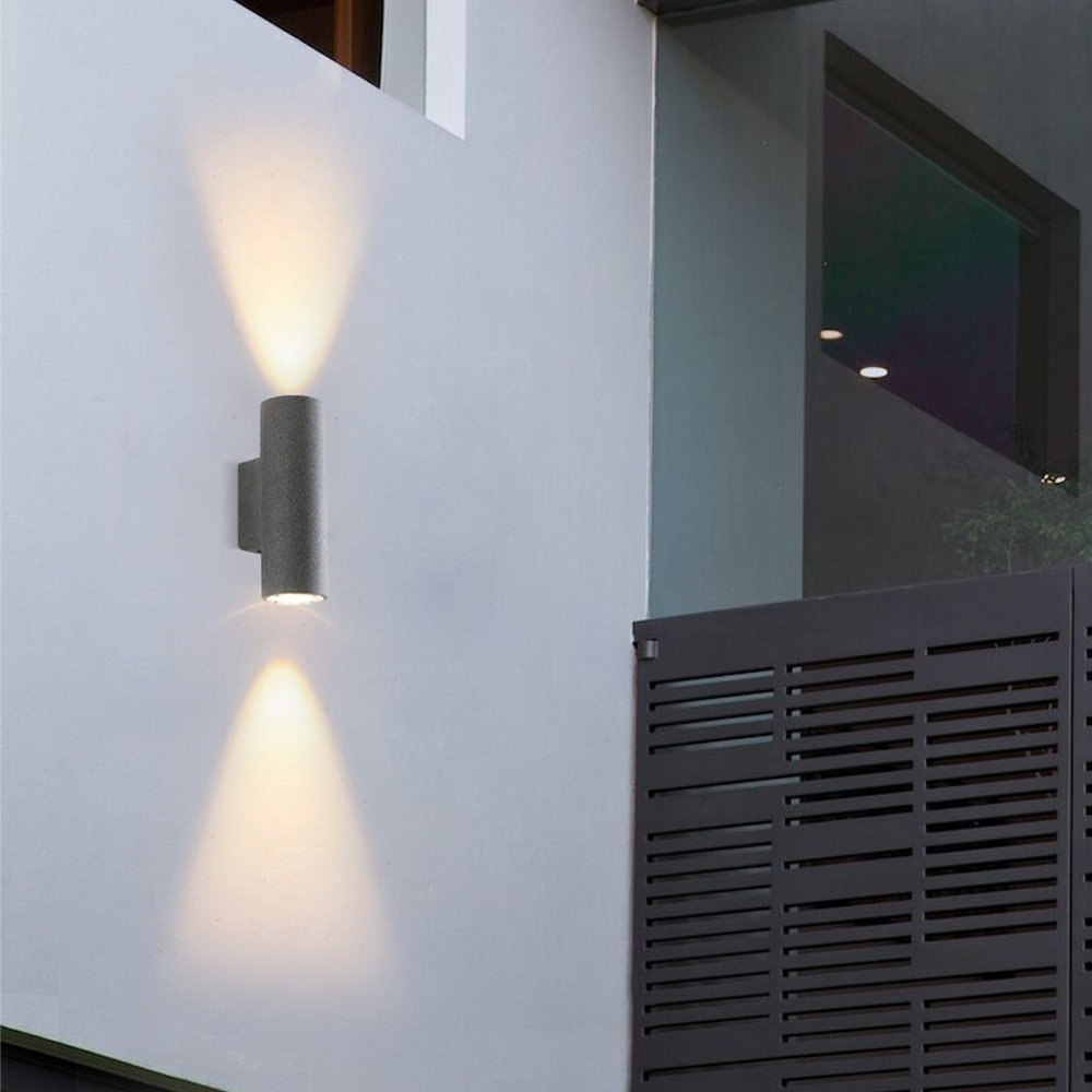 Modern Black Outdoor Wall Lamp Cement Cylindrical Yard