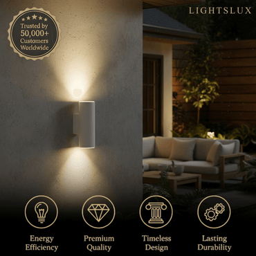 Arcato Modern Outdoor Wall Lamp- Black/White Cement Cylindrical Light for Courtyard