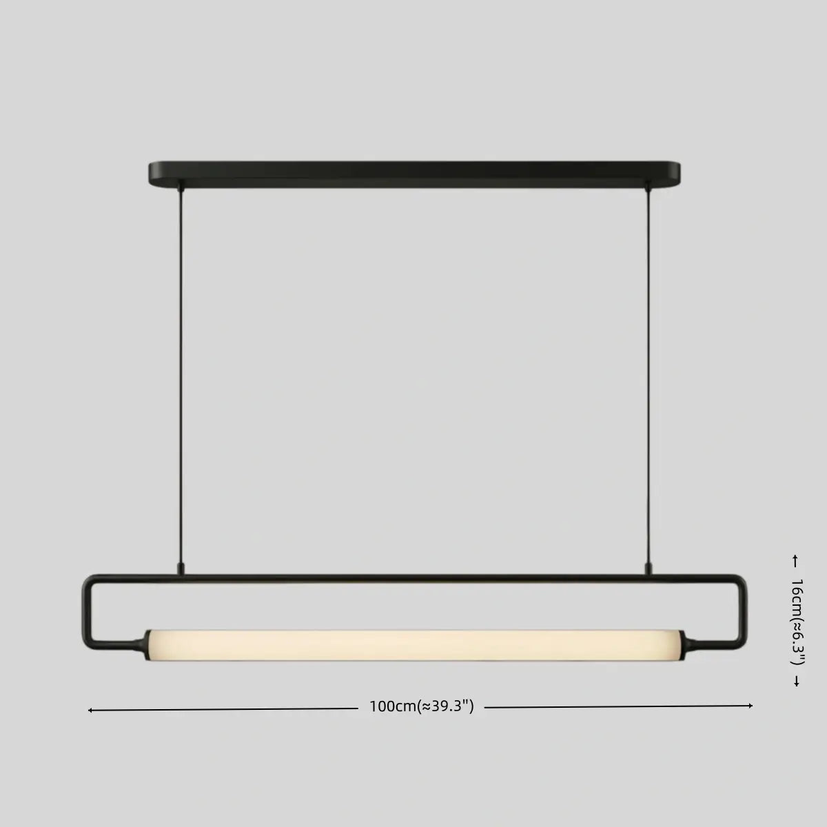 Lámpara colgante rectangular minimalista Arcato - Metal y acrílico para cocina