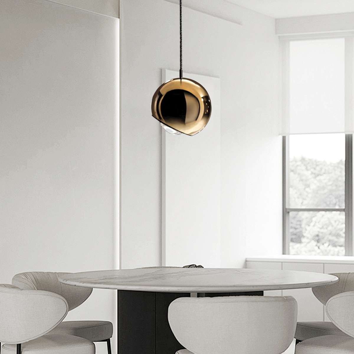 Excelis Modern Ball Pendant Light – Gold/Silver Metal/Acrylic for Bedroom/Dining Room