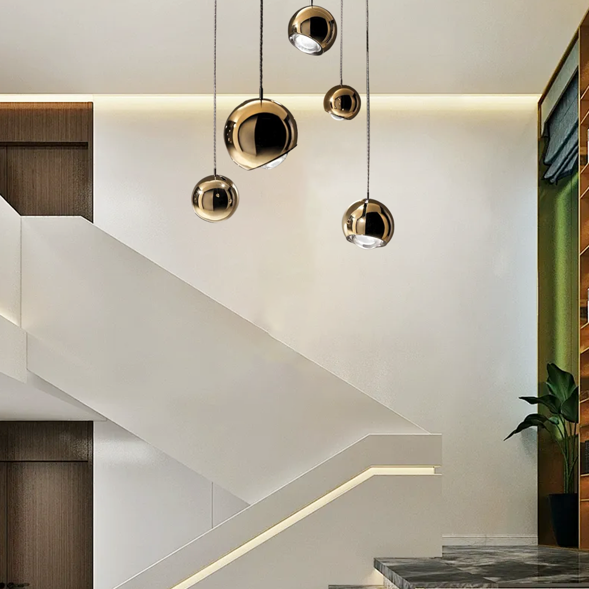 Excelis Modern Ball Pendant Light – Gold/Silver Metal/Acrylic for Bedroom/Dining Room