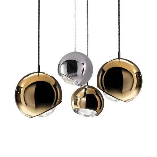 Modern Ball Pendant Light – Gold/Silver Metal/Acrylic for Bedroom
