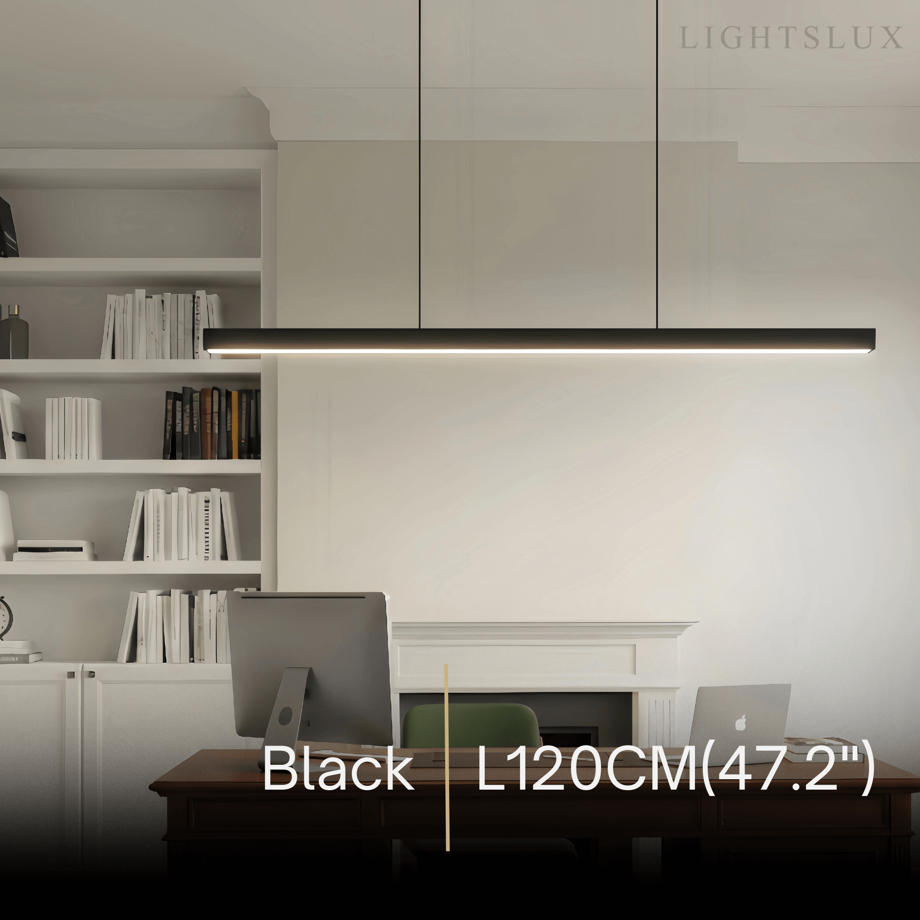 Arcato Minimalist Dimmable Linear Pendant Light – Black or White Acrylic for Dining Room