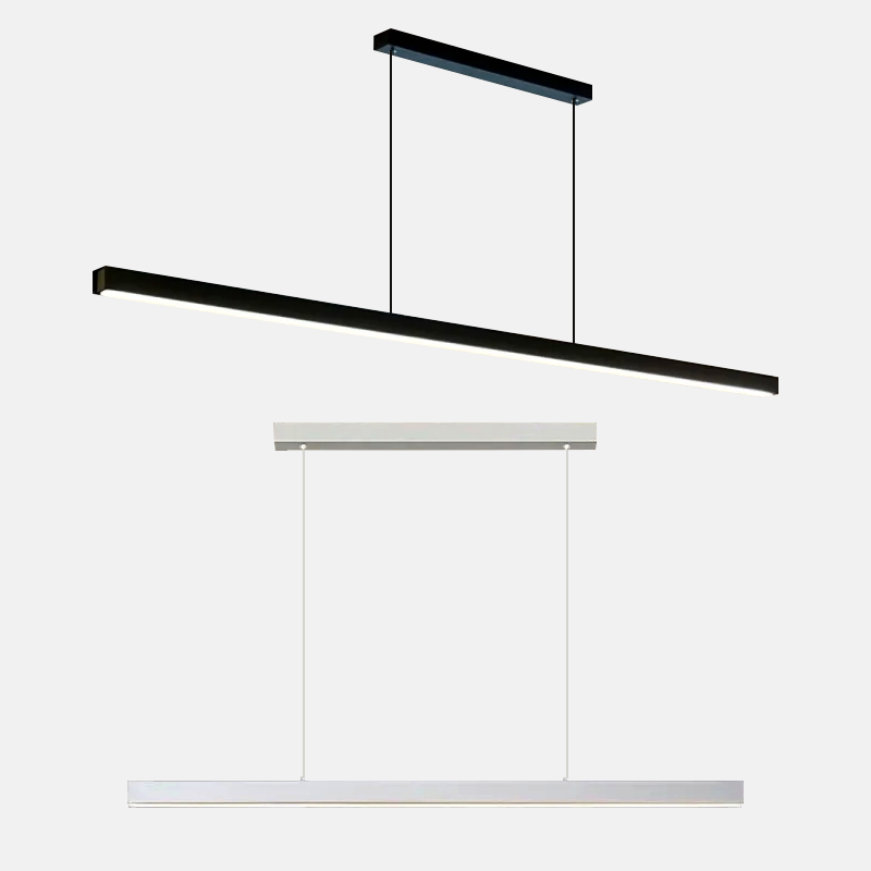 Minimalist Black White Linear Pendant Light