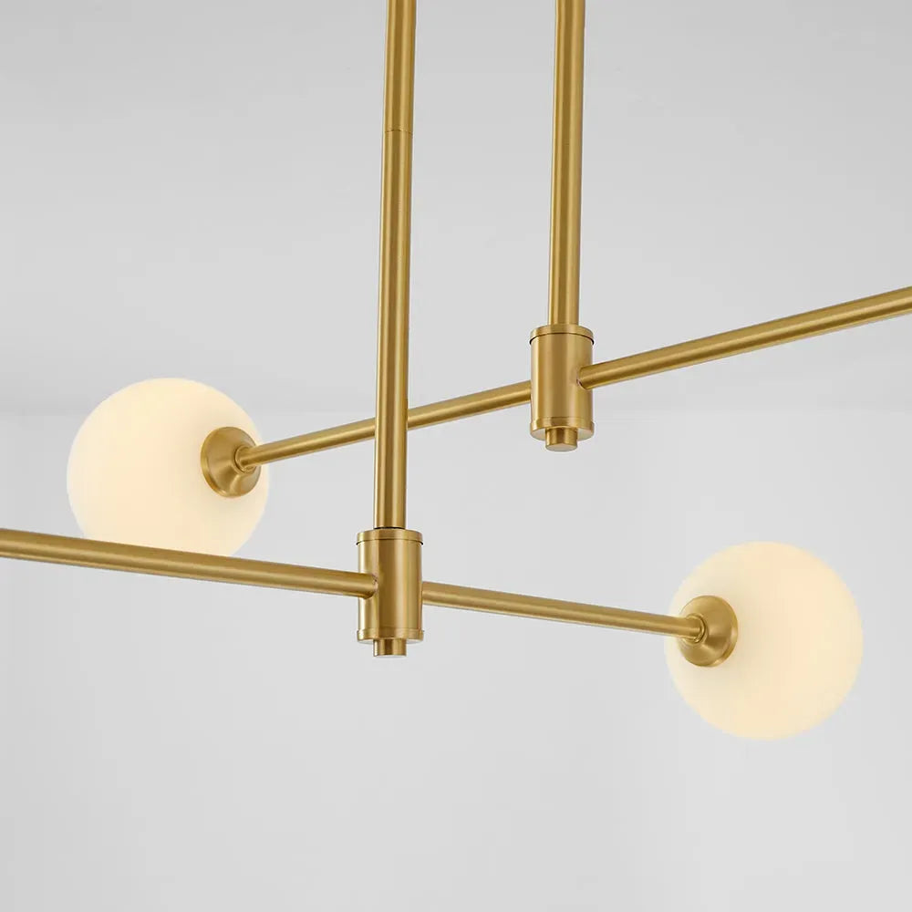Modern Glass Bubble Chandelier - Gold Metal Frame for Dining
