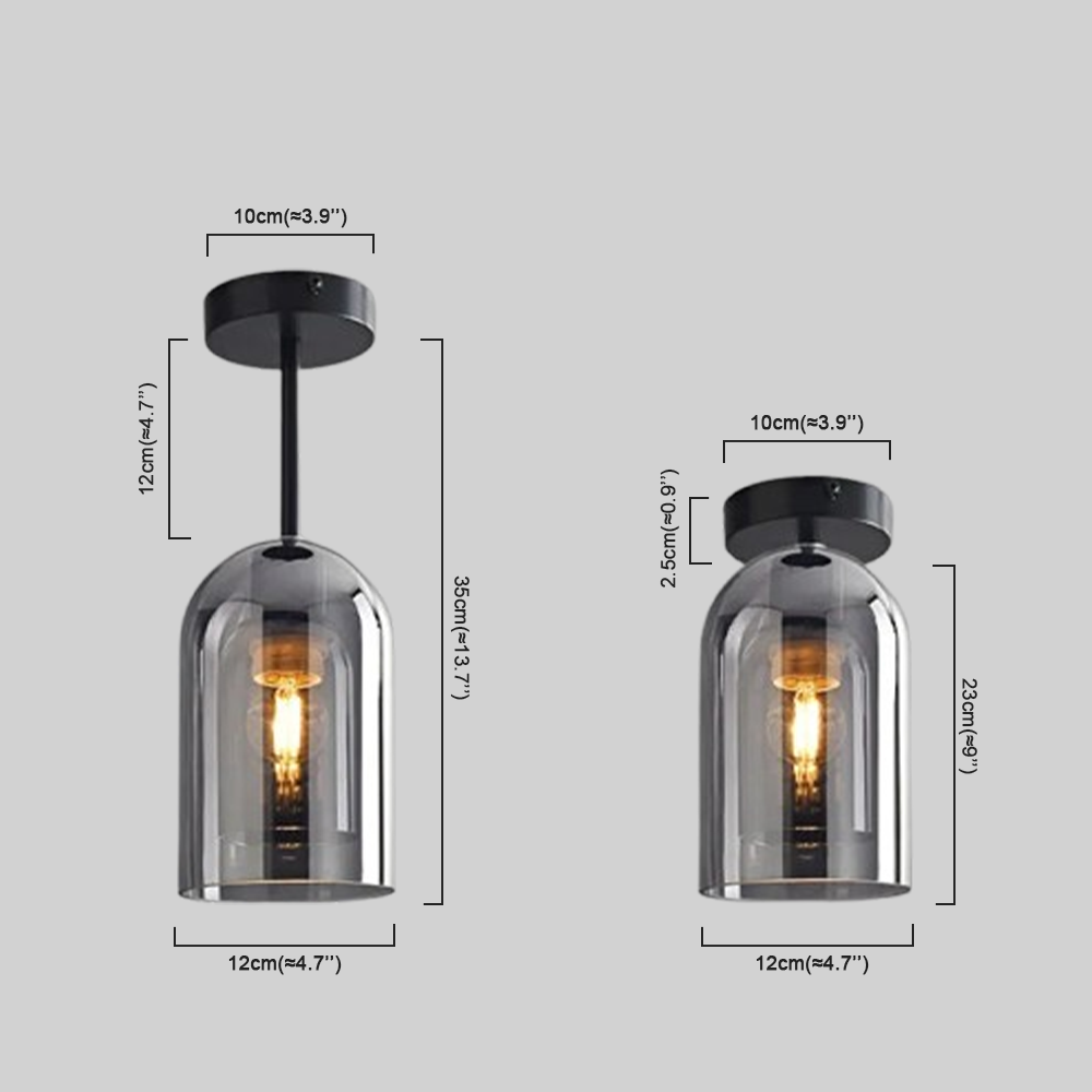 Modern Semi-Flush Ceiling Light Dimensions