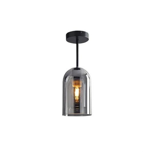 Vetro Moderne, halbversenkte Deckenleuchte/Pendelleuchte – Klarglaszylinder