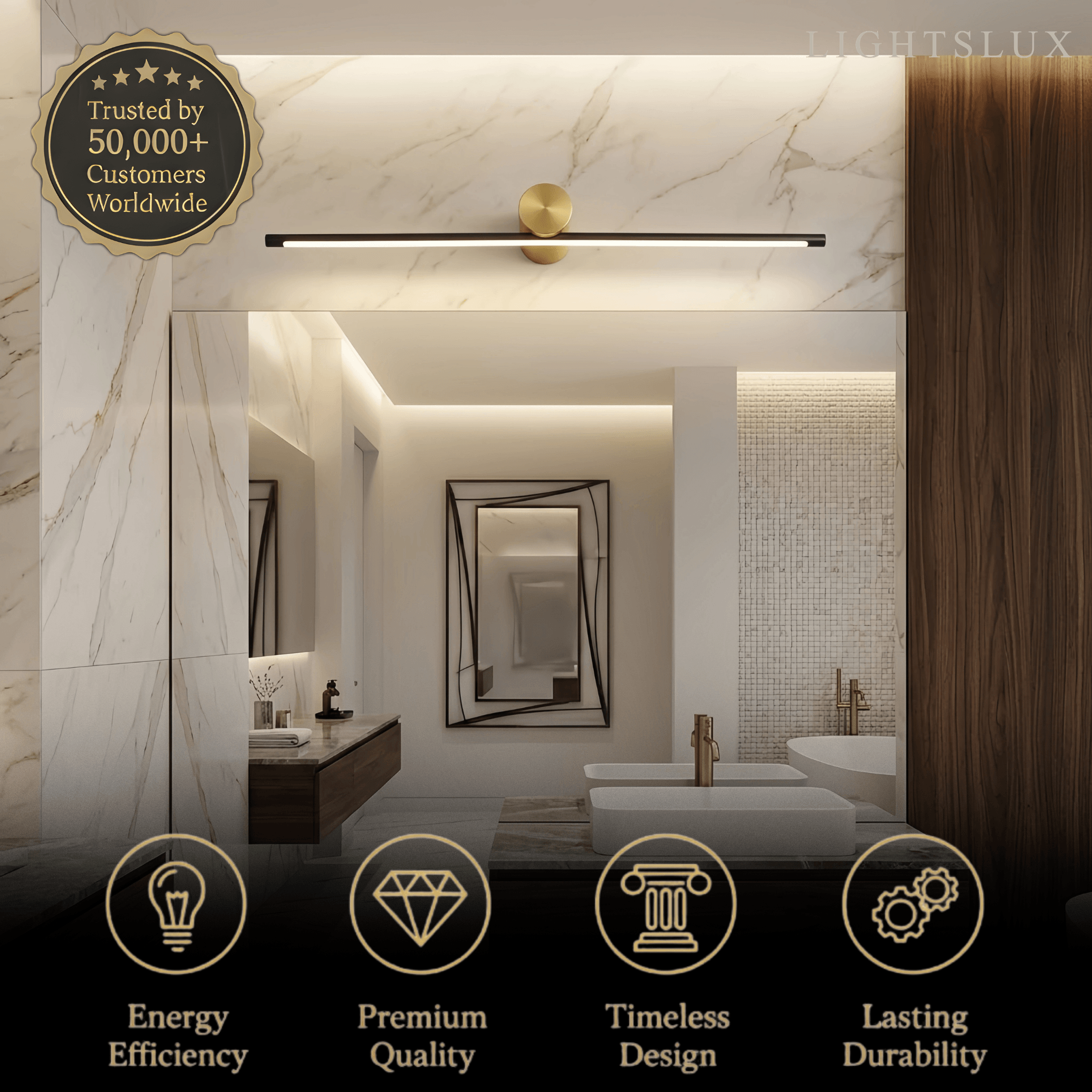 Arcato Minimalist Linear Vanity Light