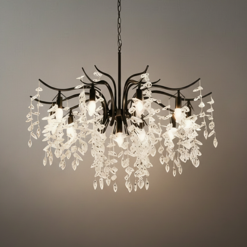 Chandelier – Luxurious Black/Gold Finish for Living/Dining Room