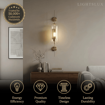 Vetro Royal Glass/Copper Wall Lamp