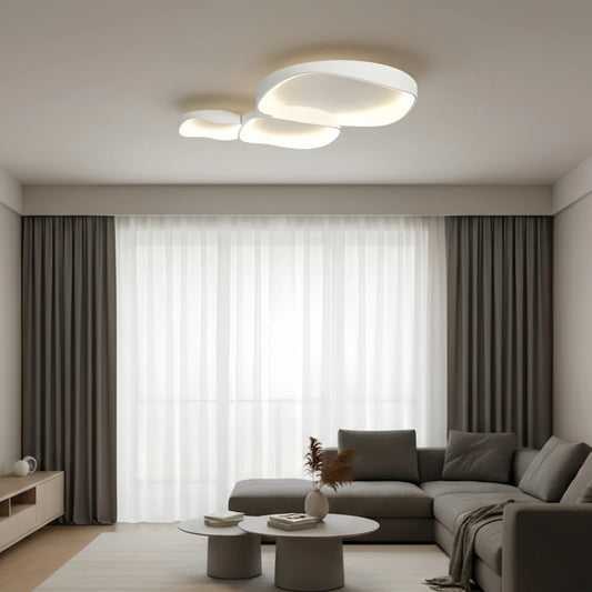 Crema Modern White LED Flush Mount Ceiling Light – Metal /Acrylic for Living Room