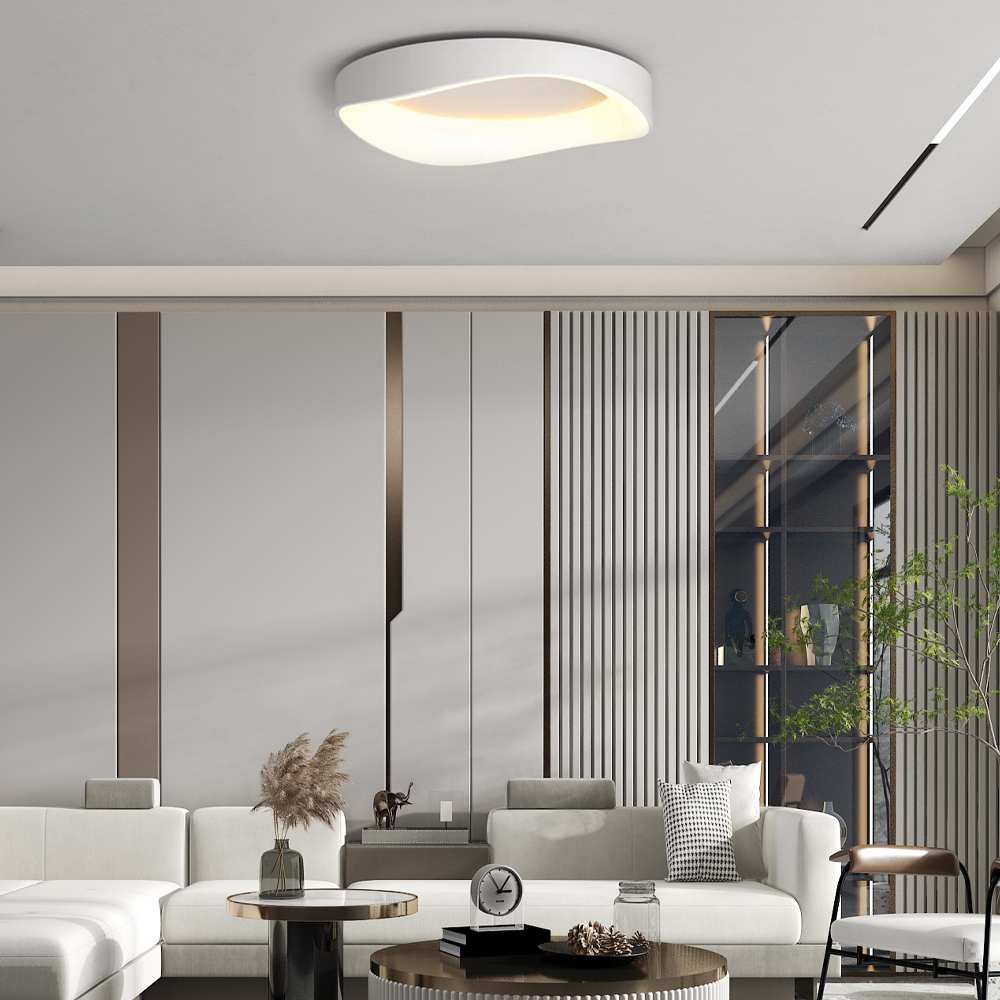 40cm Modern White Wave Ceiling Light for Living Room