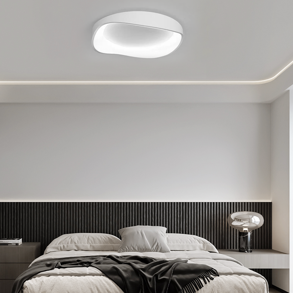 Modern White Wave Ceiling Light for Bedroom