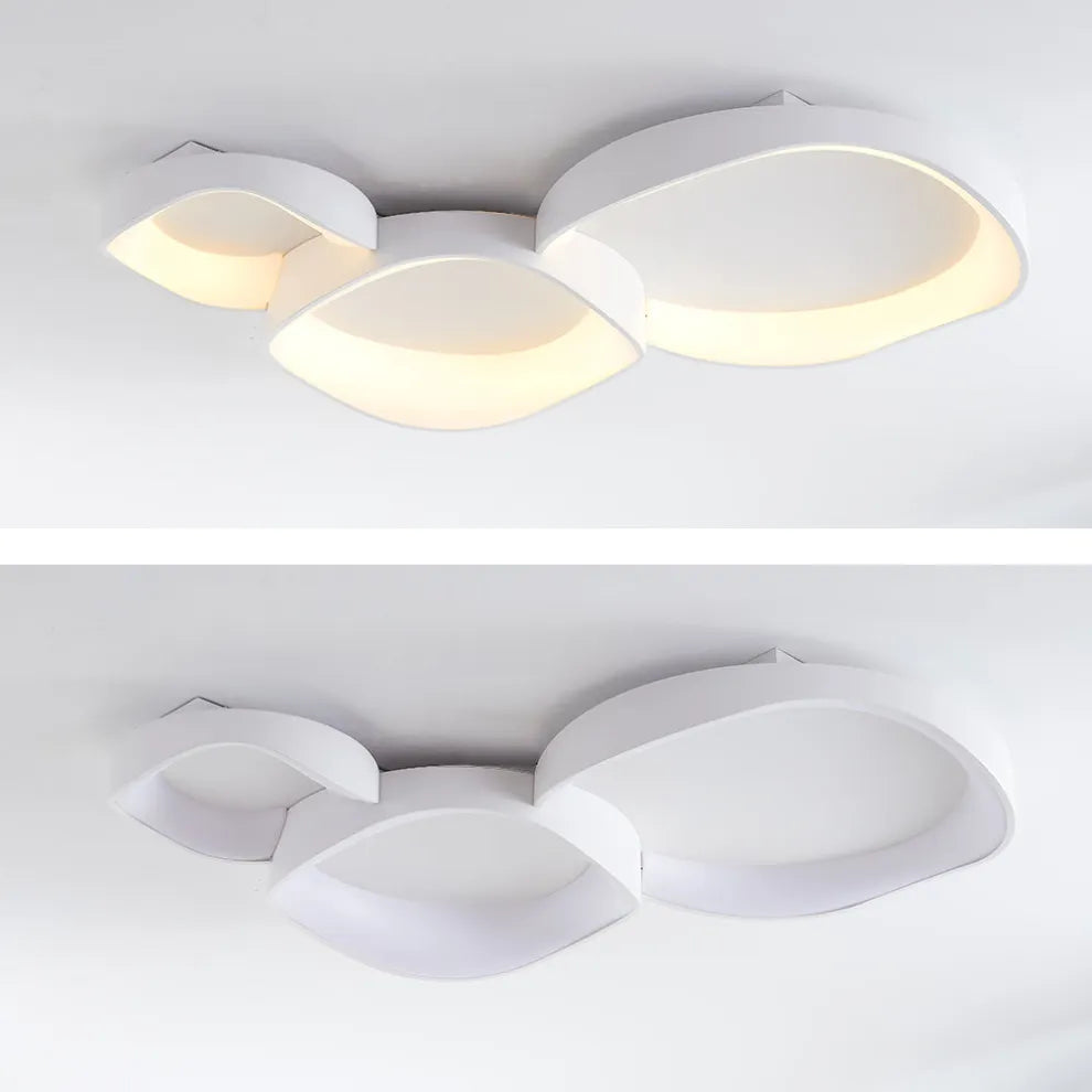Modern White Petal - shaped LED Ceiling Light (On and Off States)