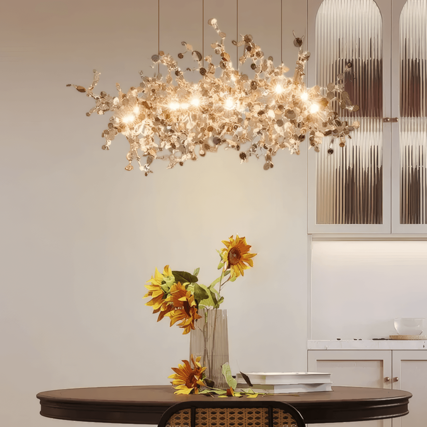 Art Deco Gold Chandelier Cluster for Dining Room