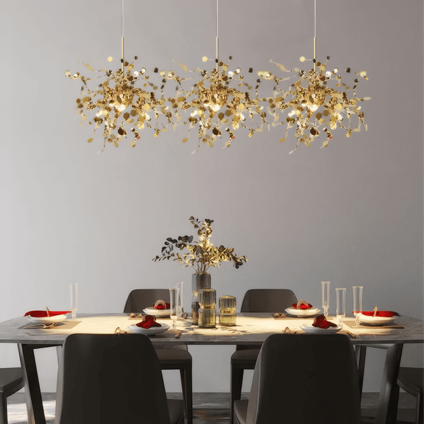 Art Deco Gold Chandelier Cluster luxury for Dining Room