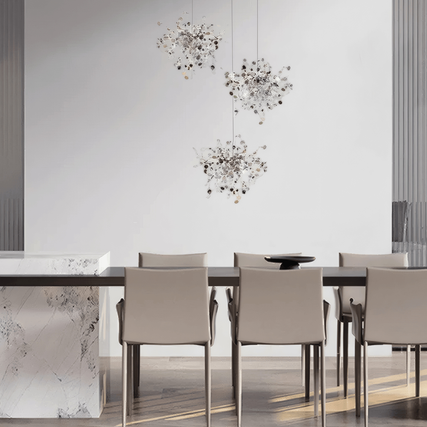 Art Deco Silver Chandelier Cluster Round Dining Room