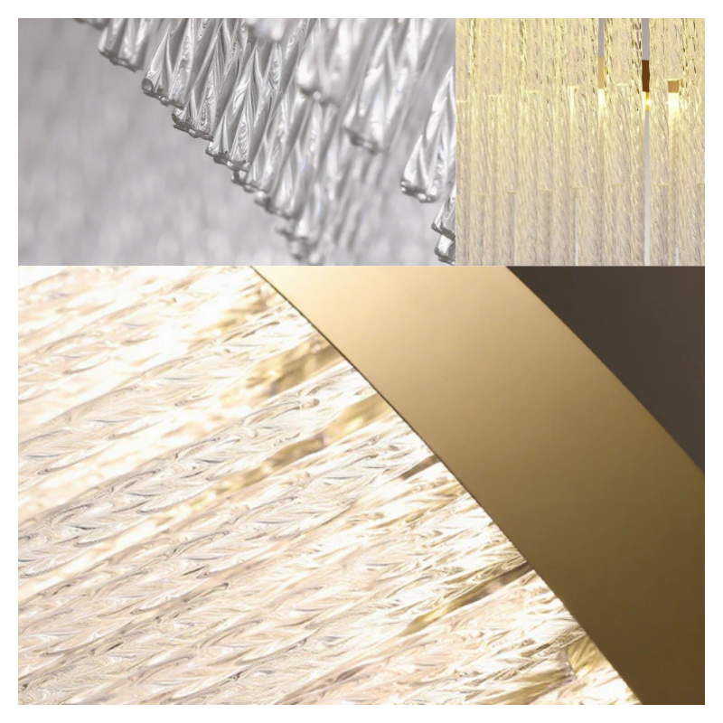 Excelis Royal Crystal Pendant Light - Gold Metal with Tassel for Bedroom/Dining room