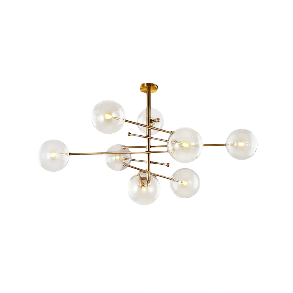 Nebula Royal Branch Glass Chandelier – Luxury Black/Gold Metal for Dining Room
