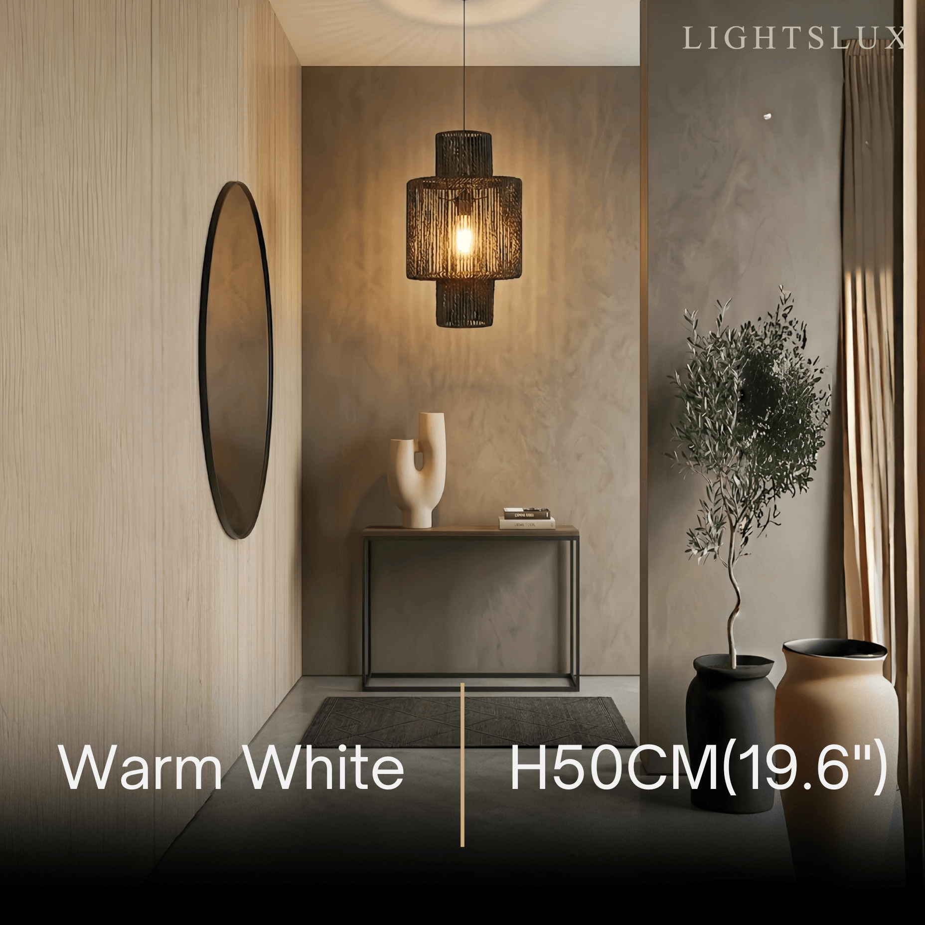 Bamburo Farmhouse Drum Pendant Light — Black