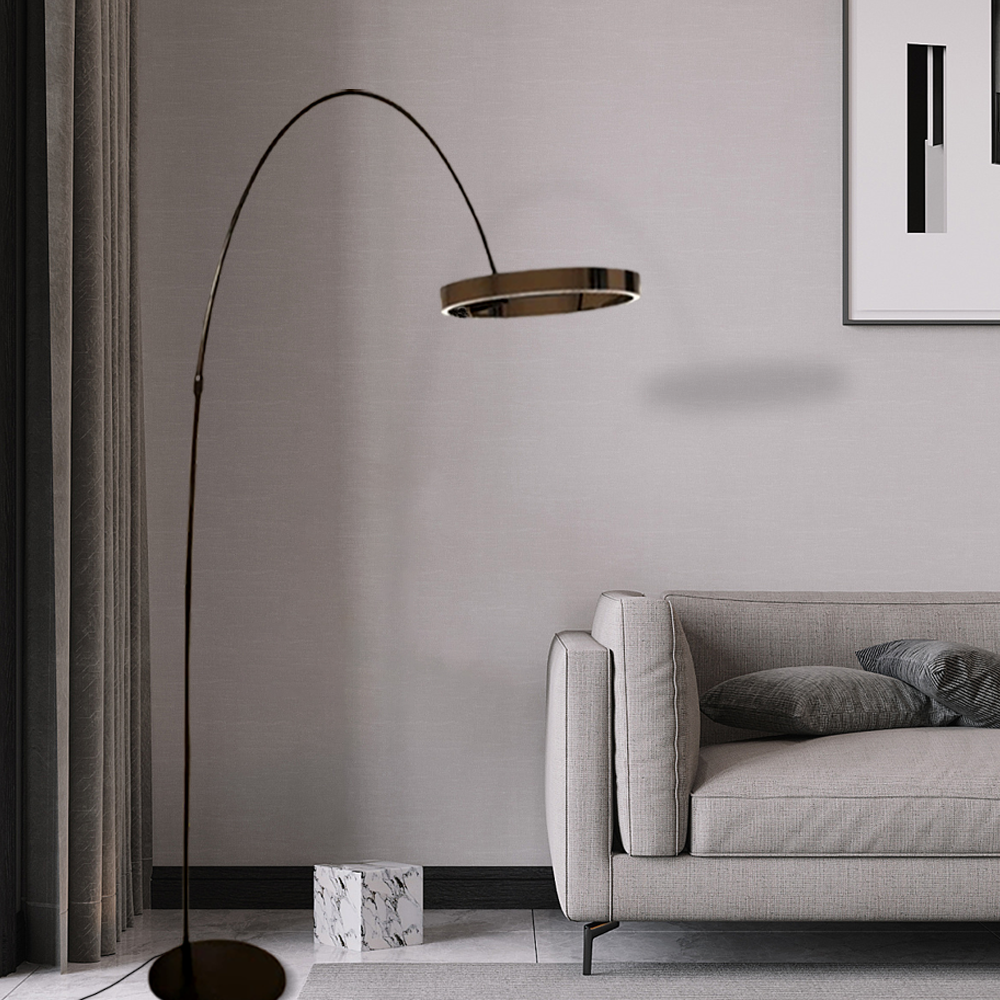 Minimalist Arch Black Floor Lamp for Living Room