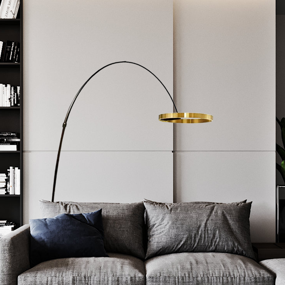 Minimalist Arch Gold Floor Lamp for Living Room