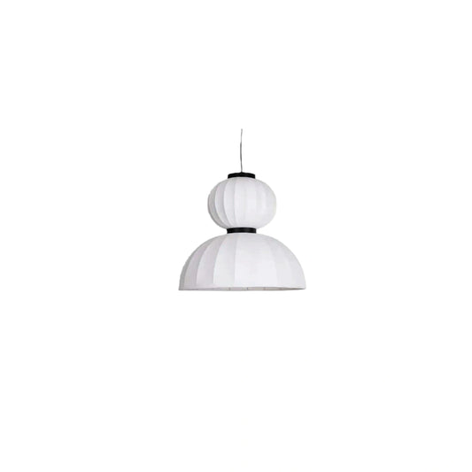 Pendant Light — White Artificial Silk & Metal with 3-Color