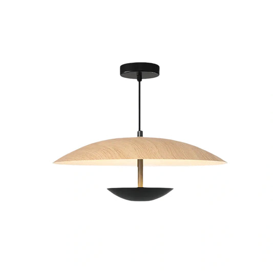 Lámpara colgante nórdica Irondale con capucha - Madera/Metal marrón para comedor