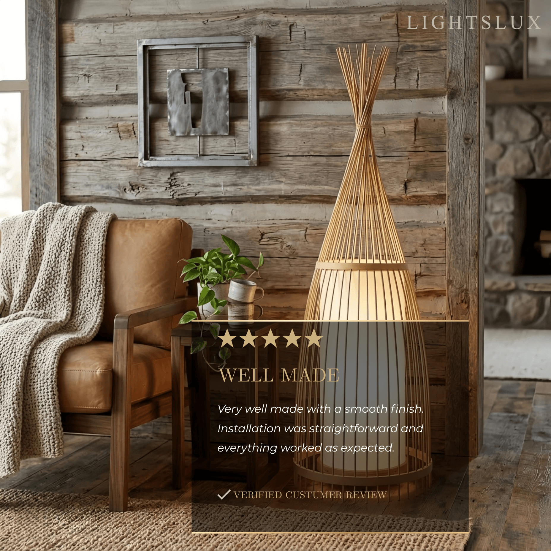 Zenno Designer Bamboo Floor Lamp