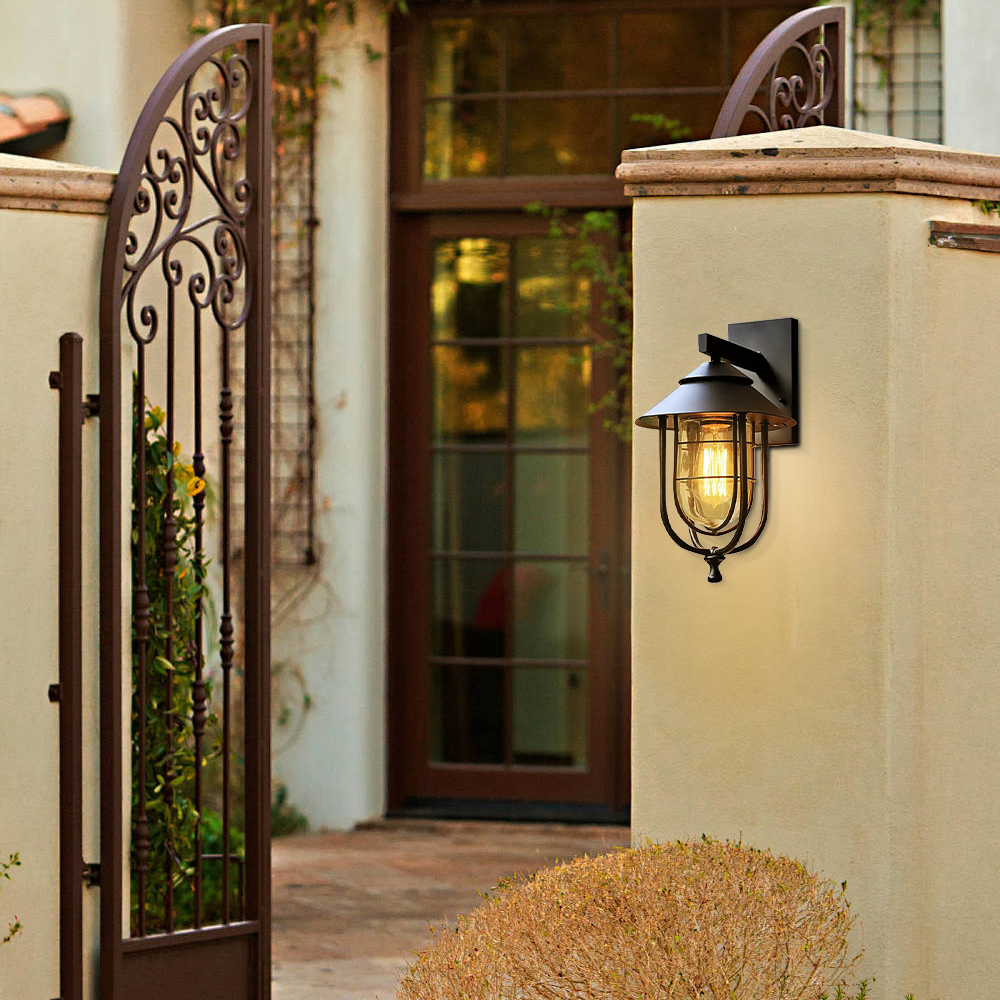 Industrial Black Outdoor Wall Lamp for Entrance wall