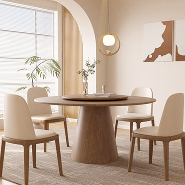 Wood Pendant Light – Metal Ring Design for Living Room