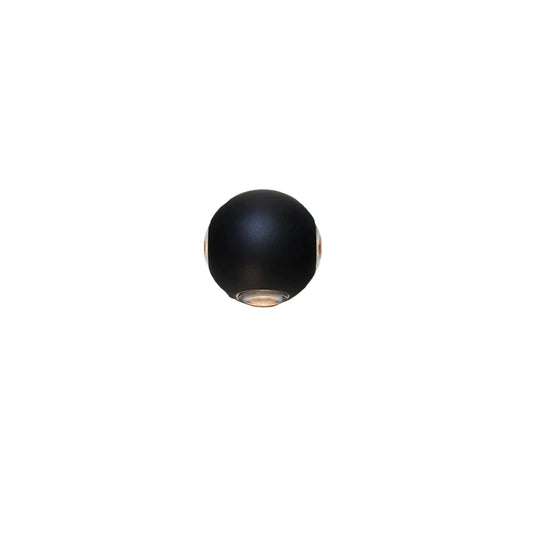 Irondale Modern Globular Outdoor Wall Lamp - Black Metal for Garden
