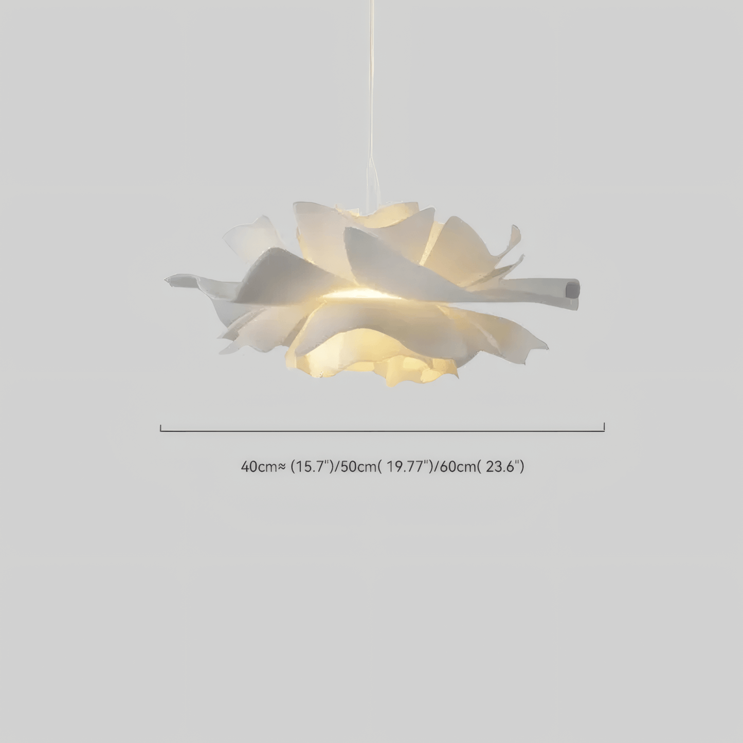 Modern White Flower Shaped Pendant Light Dimension