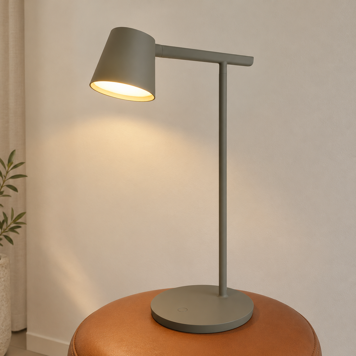 Minimalist Adjustable Table Lamp — Opal Acrylic for Study