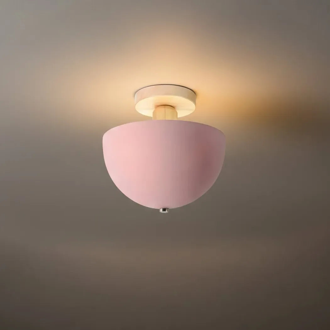 Morandia Modern Dome/Bowl Ceiling Light – 5 Color Metal/Wood for Corridor