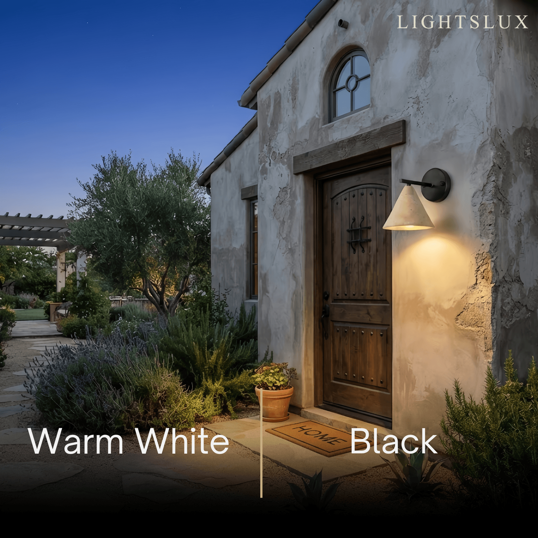 Strata Natural Wall Lamp--Travertine & Wood for Yard