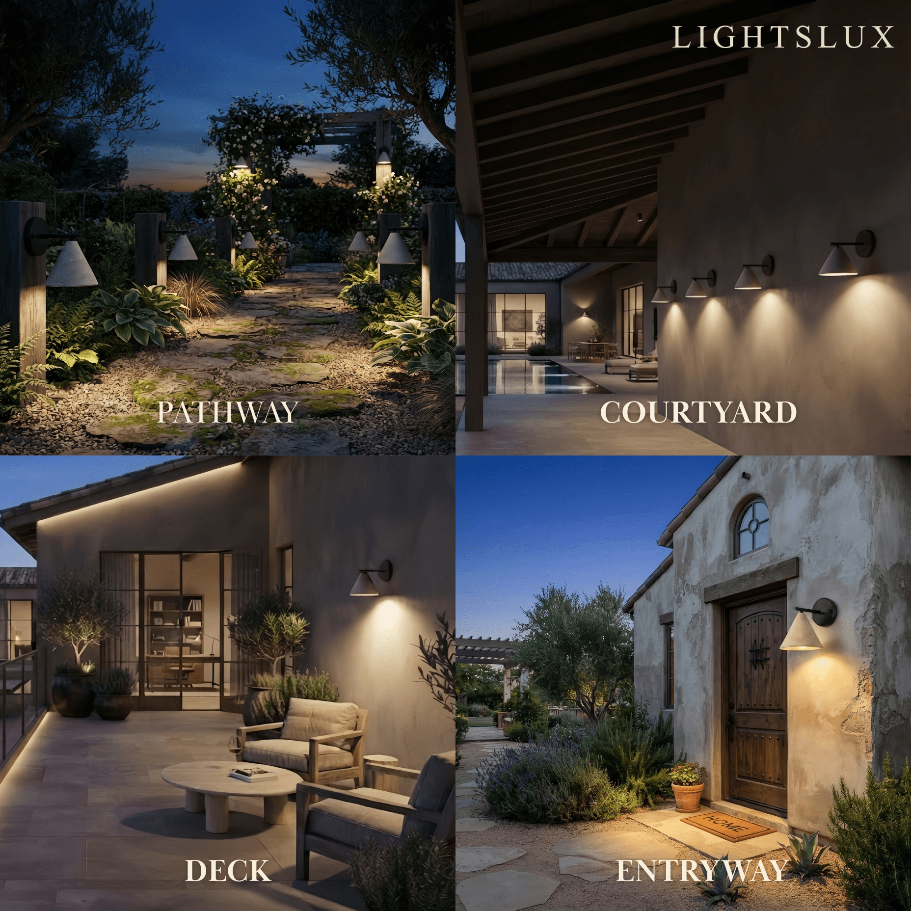 Strata Wall Lamp--Travertine & Wood for Outdoor Yard