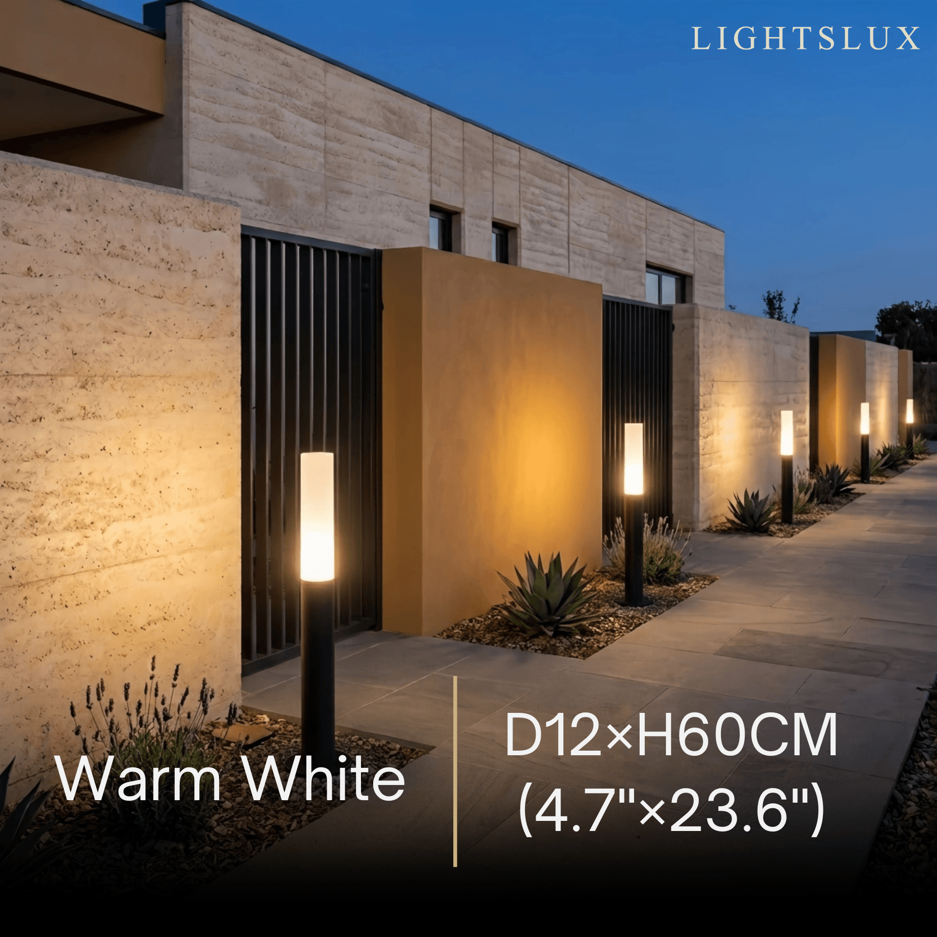 Zenno Minimalist Outdoor Floor Lamp--Aluminum Acrylic Black for Courtyard