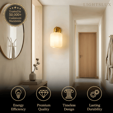 Modern Glass Wall Lamp — Metal Frame