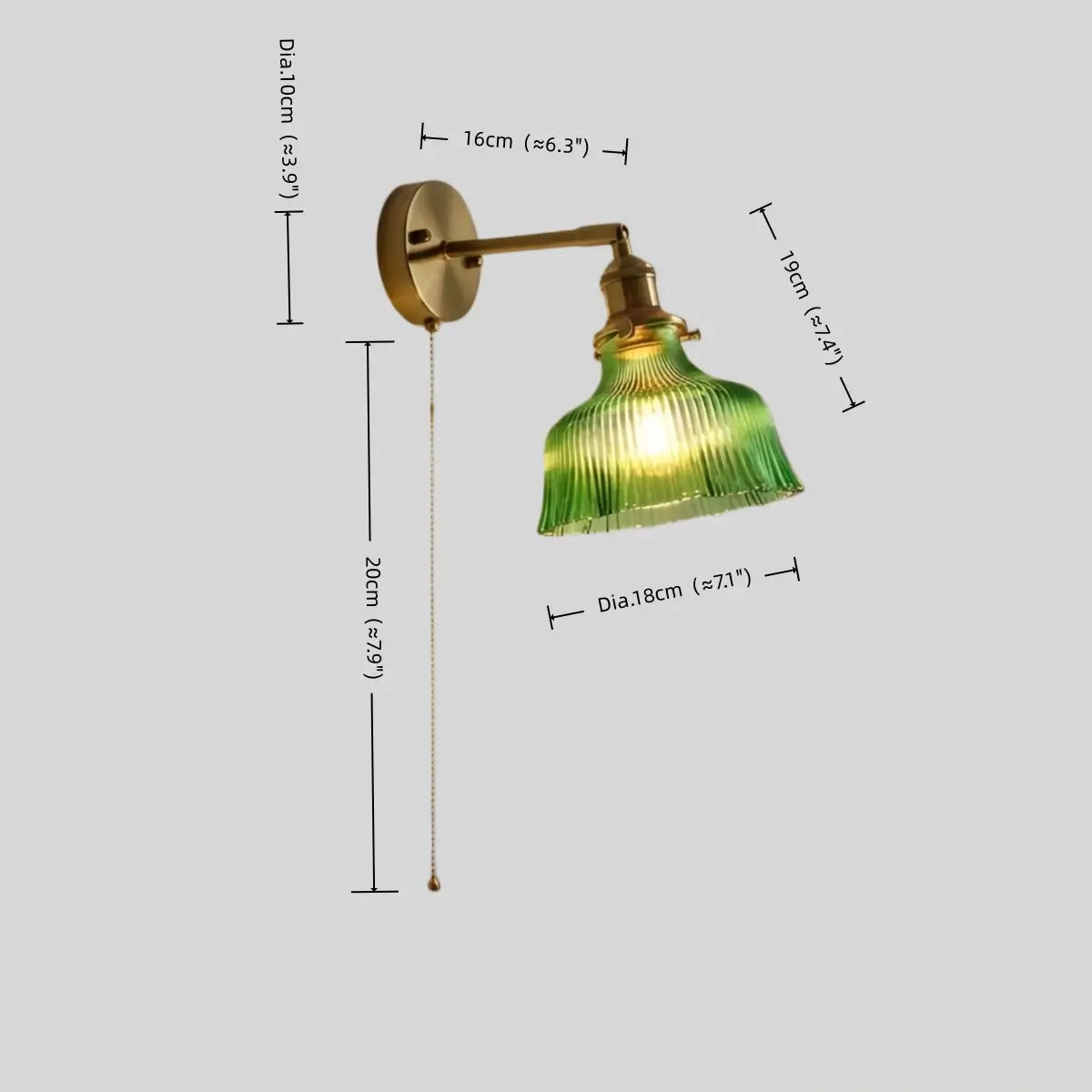 Vetro Vintage Brass Wall Lamp