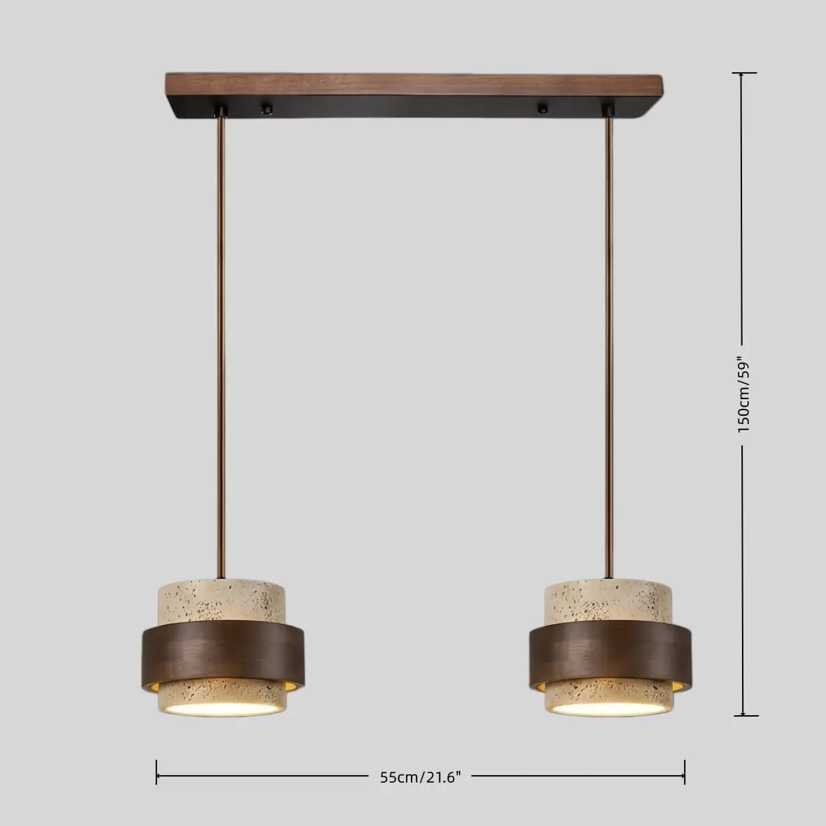 Strata Modern Travertine Pendant Light